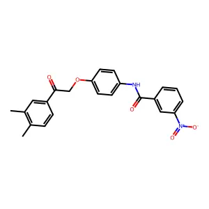 N-[4-[2-(3,4-dimethylphenyl)-2-oxoethoxy]phenyl]-3-nitrobenzamide structure
