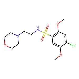 4-chloro-2,5-dimethoxy-N-[2-(4-morpholinyl)ethyl]benzenesulfonamide structure