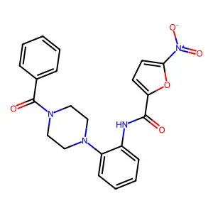 N-(2-(4-benzoylpiperazin-1-yl)phenyl)-5-nitrofuran-2-carboxamide structure