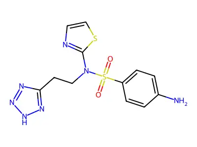 Sulfanilamide, N(sup 1)-(2-(5-tetrazolyl)ethyl)-N(sup 1)-(2-thiazolyl)- structure