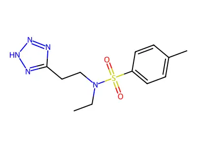 Benzenesulfonamide, N-ethyl-4-methyl-N-(2-(1H-tetrazol-5-yl)ethyl)- structure