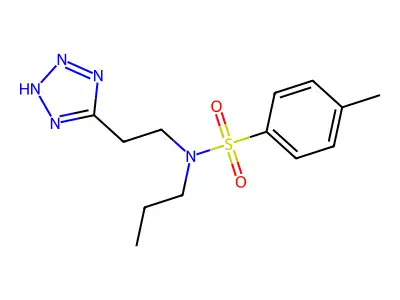 Benzenesulfonamide, 4-methyl-N-propyl-N-(2-(1H-tetrazol-5-yl)ethyl)- structure