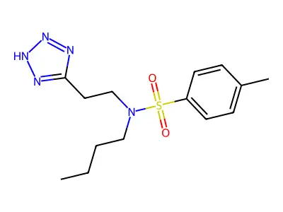 p-Toluenesulfonamide, N-butyl-N-(2-(5-tetrazolyl)ethyl)- structure