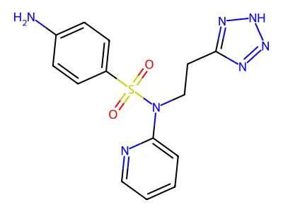 Sulfanilamide, N(sup 1)-(2-pyridyl)-N(sup 1)-(2-(5-tetrazolyl)ethyl)- structure