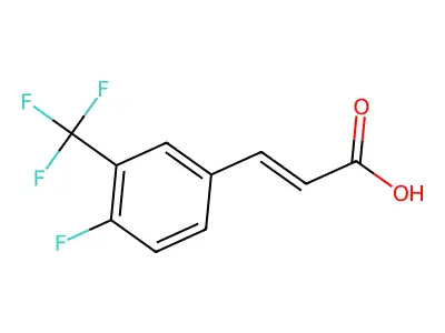 (E)-3-[4-fluoro-3-(trifluoromethyl)phenyl]prop-2-enoic acid structure