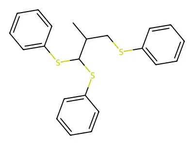 [2-Methyl-1,3-bis(phenylsulfanyl)propyl]sulfanylbenzene structure