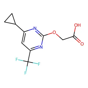 2-((4-Cyclopropyl-6-(trifluoromethyl)-2-pyrimidinyl)oxy)acetic acid structure