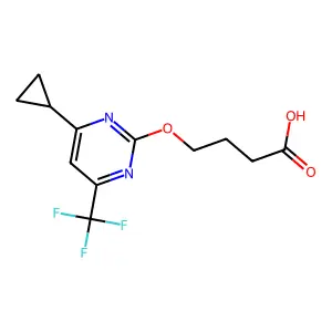 4-{[4-Cyclopropyl-6-(trifluoromethyl)pyrimidin-2-yl]oxy}butanoic acid structure