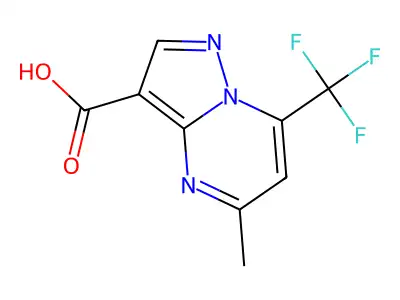 5-methyl-7-(trifluoromethyl)-4,5,6,7-tetrahydropyrazolo[1,5-a]pyrimidine-3-carboxylic acid structure