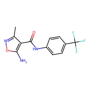 5-amino-3-methyl-N-[4-(trifluoromethyl)phenyl]-1,2-oxazole-4-carboxamide structure