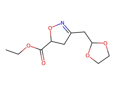Ethyl 3-(1,3-dioxolan-2-ylmethyl)-4,5-dihydroisoxazole-5-carboxylate structure