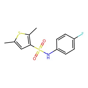N-(4-fluorophenyl)-2,5-dimethylthiophene-3-sulfonamide structure