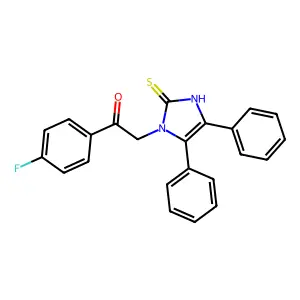 2-(4,5-diphenyl-2-sulfanylidene-1H-imidazol-3-yl)-1-(4-fluorophenyl)ethanone structure