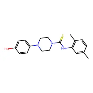 N-(2,5-dimethylphenyl)-4-(4-hydroxyphenyl)piperazine-1-carbothioamide structure