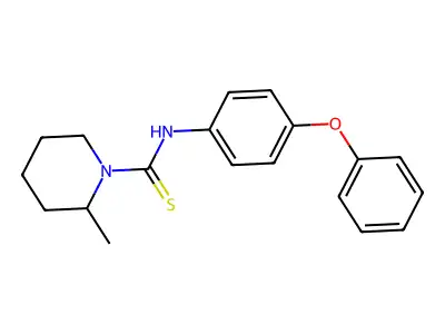 2-methyl-N-(4-phenoxyphenyl)piperidine-1-carbothioamide structure