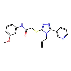 N-(3-methoxyphenyl)-2-{[4-(prop-2-en-1-yl)-5-(pyridin-3-yl)-4H-1,2,4-triazol-3-yl]sulfanyl}acetamide structure