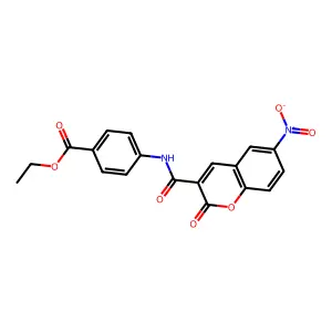 ethyl 4-(6-nitro-2-oxo-2H-chromene-3-carboxamido)benzoate structure