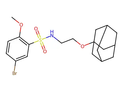 N-[2-(adamantan-1-yloxy)ethyl]-5-bromo-2-methoxybenzene-1-sulfonamide structure