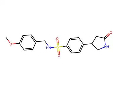 N-(4-methoxybenzyl)-4-(5-oxo-3-pyrrolidinyl)benzenesulfonamide structure
