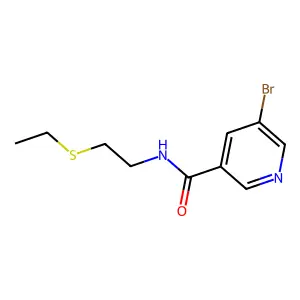 5-bromo-N-(2-ethylsulfanylethyl)pyridine-3-carboxamide structure