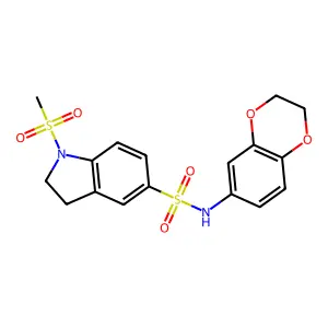 N-(2,3-dihydro-1,4-benzodioxin-6-yl)-1-(methylsulfonyl)-5-indolinesulfonamide structure