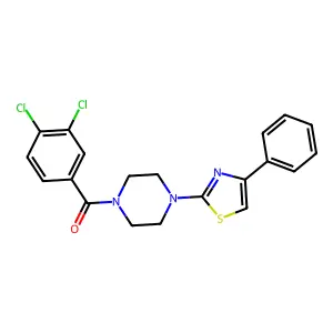 (3,4-Dichlorophenyl)-[4-(4-phenyl-1,3-thiazol-2-yl)piperazin-1-yl]methanone structure
