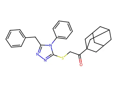 1-(1-Adamantyl)-2-[(5-benzyl-4-phenyl-1,2,4-triazol-3-yl)sulfanyl]ethanone structure