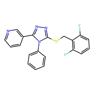 3-[5-[(2,6-Difluorophenyl)methylsulfanyl]-4-phenyl-1,2,4-triazol-3-yl]pyridine structure