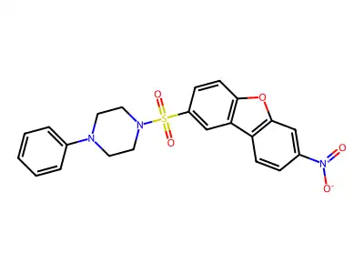 1-(7-Nitrodibenzofuran-2-yl)sulfonyl-4-phenylpiperazine structure