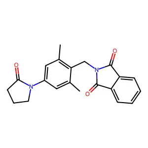 2-[[2,6-Dimethyl-4-(2-oxopyrrolidin-1-yl)phenyl]methyl]isoindole-1,3-dione structure