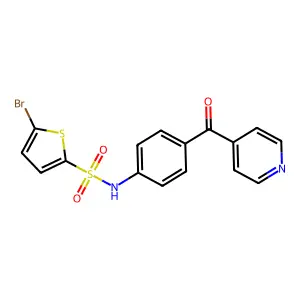 5-bromo-N-[4-(pyridine-4-carbonyl)phenyl]thiophene-2-sulfonamide structure