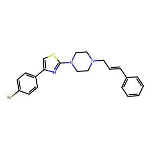 4-(4-bromophenyl)-2-[4-[(E)-3-phenylprop-2-enyl]piperazin-1-yl]-1,3-thiazole structure