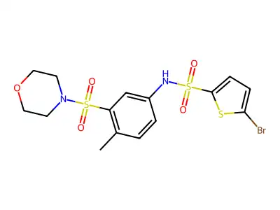 5-bromo-N-(4-methyl-3-morpholin-4-ylsulfonylphenyl)thiophene-2-sulfonamide structure
