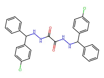 1-N',2-N'-bis[(4-chlorophenyl)-phenylmethyl]ethanedihydrazide structure