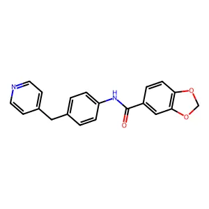 N-[4-(pyridin-4-ylmethyl)phenyl]-1,3-benzodioxole-5-carboxamide structure
