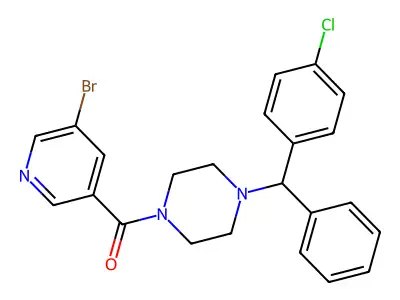 (5-Bromo-3-pyridinyl)(4-((4-chlorophenyl)phenylmethyl)-1-piperazinyl)methanone structure