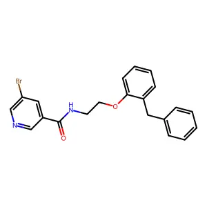 N-[2-(2-benzylphenoxy)ethyl]-5-bromopyridine-3-carboxamide structure