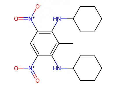 1-N,3-N-dicyclohexyl-2-methyl-4,6-dinitrobenzene-1,3-diamine structure