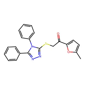 2-[(4,5-Diphenyl-1,2,4-triazol-3-yl)sulfanyl]-1-(5-methylfuran-2-yl)ethanone structure