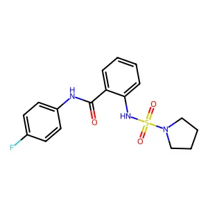 N-(4-fluorophenyl)-2-(pyrrolidin-1-ylsulfonylamino)benzamide structure