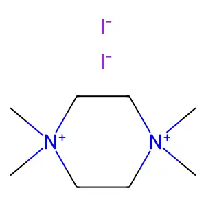 四甲基哌嗪鎓二碘化物 structure