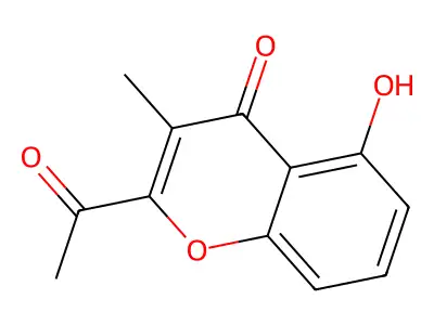 2-Acetyl-5-hydroxy-3-methylchromen-4-one structure
