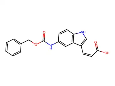 3-[5-(phenylmethoxycarbonylamino)-1H-indol-3-yl]prop-2-enoic acid structure
