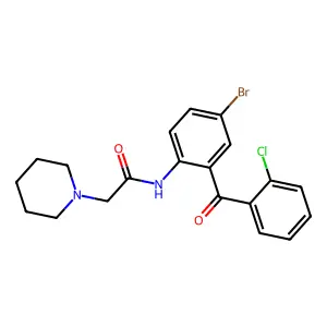 N-[4-bromo-2-(2-chlorobenzoyl)phenyl]-2-piperidin-1-ylacetamide structure