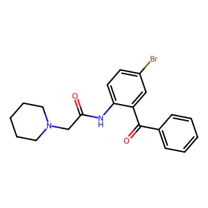 N-(2-benzoyl-4-bromophenyl)-2-piperidin-1-ylacetamide structure
