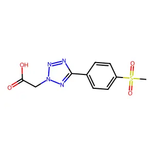 2-[5-(4-Methylsulfonylphenyl)tetrazol-2-yl]acetic acid structure