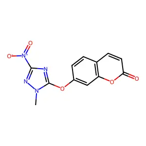 7-[(2-Methyl-5-nitro-1,2,4-triazol-3-yl)oxy]chromen-2-one structure