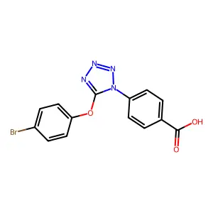 4-[5-(4-Bromophenoxy)tetrazol-1-yl]benzoic acid structure