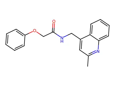 N-[(2-methylquinolin-4-yl)methyl]-2-phenoxyacetamide structure