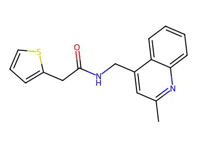 N-[(2-methylquinolin-4-yl)methyl]-2-thiophen-2-ylacetamide structure